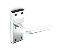 Securit Aluminium Internal Door Handle Pack 63mm Mortice Latch - 2 x 75mm Steel