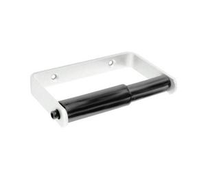 Securit Aluminium Toilet Roll Holder Silver/black (135mm)