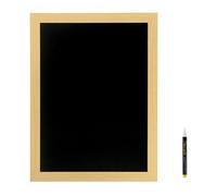 Securit Woody Wood Board WBW-TE-40-60 – Teak, Chalk Marker & Mounting Kit – 400x15x600mm