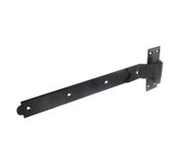 Securit Bands & Hooks Cranked - Black, 12 Inch, 300mm - Cranked Band & Hook Hinge - Heavy Duty Gate & Shed Door Hinge