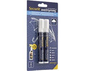 Securit BL-SMA610-WT Chalk Marker White Medium Chalk 2 - 6 mm Pack of 2