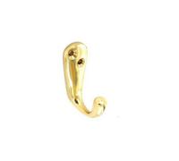 Securit Brass Coat Hook (Pack Of 2) Gold (50mm)