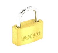 Securit Brass Padlock 25mm With X3 Keys