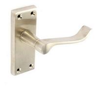 Securit Brushed Nickel Scroll Latch Handles (1 Pair) in Silver Securit Silver