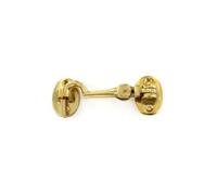 Securit Cabin Hook & Eye Silent Type in Polished Brass - 100mm (4")