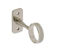 Securit Centre Bracket - Brushed Nickel, 25mm - Wardrobe Rail Support Bracket - Durable Closet Rod Holder For Hanging Rails