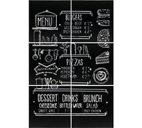 Securit FB-XXL Square Chalkboard Set Pack of 6, 40 x 40cm Hanging Blackboard, Memo Board, Wipeable Blackboard Suitable for Cafes, Restaurants or School - Great for Menu Displays