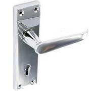 Securit Chrome Flat Lock Handles (1 Pair) in Silver Securit Silver