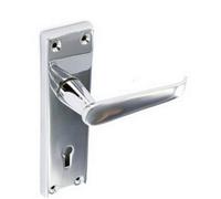 Securit Chrome Flat Lock Handles (1 Pair) Silver (One Size)