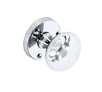 Securit - Chrome Mortice Knobs Round (Pair) - 60mm