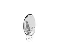 Securit Chrome Oval Removable Hooks (Pack Of 4) Chrome (35mm X 25mm)