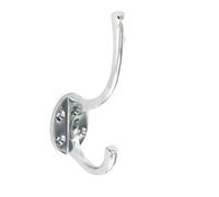 Securit Chrome Plated Hat & Coat Hook Silver (98mm X 170mm X 30mm)