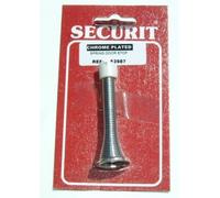 Securit Chrome Spring Door Stopper (75mm) (Silver/White)