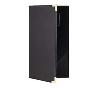 Securit Classic Menu Range - Faux Leather Bill Presenter for Restaurants & Cafes with Inner Card Slot, Check Card Holder, Check Presenter - Black & Gold