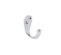 Securit Coat Hooks (Pack Of 2) Chrome Plate (50mm)