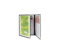 Securit Crystal Range Transparent Menu Holder A4 Brown Edged, Tri-fold