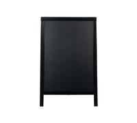 Securit Wooden Lacquered Finish Pavement Sandwich A-Frame Board 55 x 85cm - Outdoor Blackboard Pavement Sign, Chalkboard Easel Double Sided Sandwich Board, Suitable for Outdoor Signage - Black