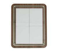 Securit Glass Star Information Display, 4xA4 (A2), 57x75x3cm, Walnut/Stainless Edge (MCS-4A4-WAL)