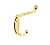 Securit Hat & Coat Hooks (Pack Of 2) Electric Br (105mm)