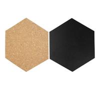 Securit Hexagon Chalkboard Wall Mounted 20 (W) x 2 (D) x 23 (H) cm Black, Brown Pack of 7