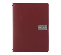 Securit MC-LRA4-RORD A4 Leather Range Menu Holder - Red