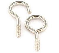 Securit Nickel Plated Curtain Wire Hooks & Eyes (Pack Of 12) Silver (One Size)