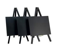 Securit Mini Tripod Table Chalk Board-Lacquered Black Finish, 24 cm x 15 cm (Set of 3), Wood, 2 Einheit