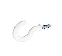 Securit Plastic Cup Hooks (Pack Of 5) White (32mm)