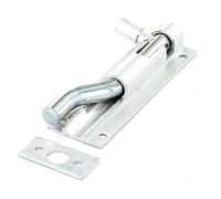 Securit S1558 Aluminium Necked Door Bolt 1" Wide - 100mm - Silver