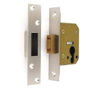 Securit S1857 Euro Deadlock NP 75mm, Gold