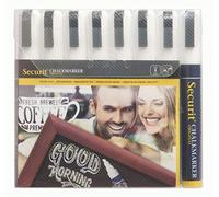 Securit Original Large Chalk Marker Pen Blister Pack, 2-6mm Nib Pack of 8 - White, Liquid Chalk Pens, Whiteboard Markers, Chalk Pens for Blackboard, White Erasable Pens