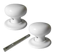 Securit SP7716 White Ceramic Classic Mortice Door Knob Set - 60mm,White,rose