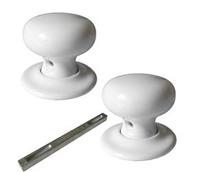 Securit SP7716 White Ceramic Classic Mortice Door Knob Set - 60mm,White,rose