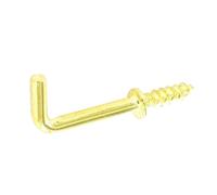 Securit Square Screw Hook (Pack Of 5) Golden (25mm)