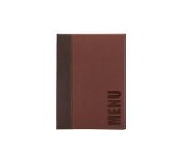 Securit Trendy Faux Leather A4 Menu Holder with 1 Double-Sided Insert, Wine Red (MC-TRA4-WR)