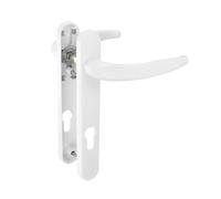 Securit Upvc Sprung Door Handle - White, 92mm Pz / 122mm Fixing Centres - Inline Lever Door Handle - Lever Handle With 8mm Spindle
