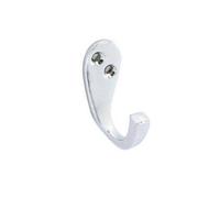 Securit Victorian Chrome Coat Hook (Pack Of 2) Silver (50mm)