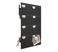 Securit Wall Chalkboard Silhouette Weekly Planner Black Board With Chalk marker Pens, Wall Fixing Velcro & Key Holder, Perfect for Weekly Meal Planning
