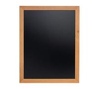Securit WBU-TE-70 70 x 90cm Lacquered Finish Wall Chalk Board - Teak | Mounts easily for high-visibility menus or daily specials, providing a wipe-clean writing surface for hospitality venues.