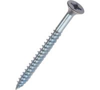 Securit Zinc Plated Flat Wood Screws (Pack Of 10) Silver (45mm X 4mm)