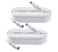 Security-01 2-Pack 10m DC Power Extension Cable, Plug 5.5mm x 2.1mm, Male to Female Plug, DC 5V 6V 9V 12V 24V for Security Cameras, DVR,Router,Printer,LED Strip, White
