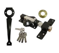 SECURITY 50 /70mm Long Throw Bolt Gate Lock Garage SHED Single 5 Keys AND HANDLE (70 mm)