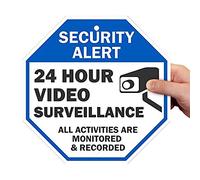 "Security Alert - 24 Hour Video Surveillance, All Activities Monitored" Sign By SmartSign | 10" x 10" Aluminum