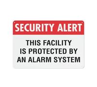 Security Alert This Facility Is Protected By An Alarm System Sign Safe Sign, Signs Outdoor, 12 X 8 In, Sign For Home, Business, Driveway Alert