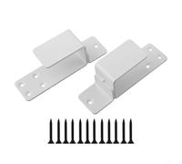 Security Bar Brackets for 2x4 Doors, Built with 4mm Thick Rust Resistant Steel, U Shaped Design for Enhanced Protection Against Forced Entry (white)