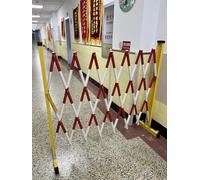 Security Barrier,3.9ft Tall Expandable Mobile Safety Barrier Gate for Schools & Work Zones, Adjustable FRP Crowd Control Fence with Casters, Heavy-Duty Traffic Barricade (1.2m x 2.5m)