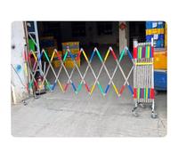 Security Barrier,Adjustable Mobile Traffic Fence with Wheels, 1.3x6m Scissor Crowd Control Gate for Basements, Garages, Storefronts - Durable Metal Barricade for Event Management
