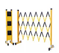 Security Barrier,Expandable Barricade for Driveway - Flexible Mobile Accordion Fence Gate with Casters, Portable Outdoor Crowd Control Barriers for Highways, Malls & Construction (Yellow/Bl