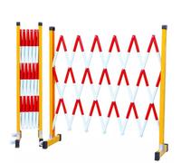 Security Barrier,Expandable Barricade for Driveway - Flexible Mobile Accordion Fence Gate with Casters, Portable Outdoor Crowd Control Barriers for Highways, Malls & Construction Sites (Yel