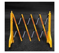 Security Barrier,Expandable Mobile Barricade 8.2Ft, Portable Water-Filled Retractable Safety Barrier Gate, Temporary Plastic Fence for Driveway, Traffic Control, School, Farm, Yellow, 250x9
